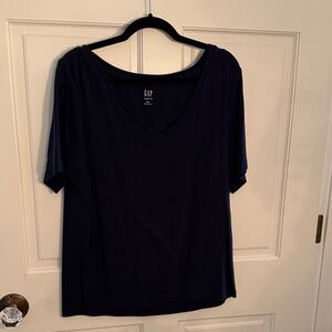 GAP Women's Dark Blue V-Neck Tee